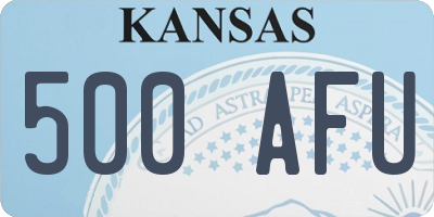 KS license plate 500AFU