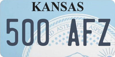 KS license plate 500AFZ
