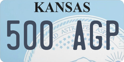 KS license plate 500AGP