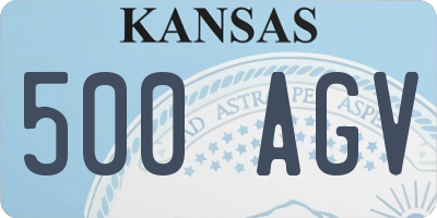 KS license plate 500AGV