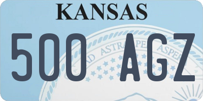 KS license plate 500AGZ