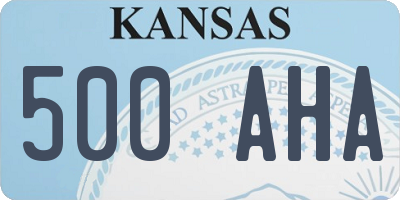 KS license plate 500AHA