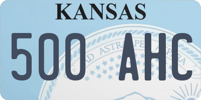 KS license plate 500AHC