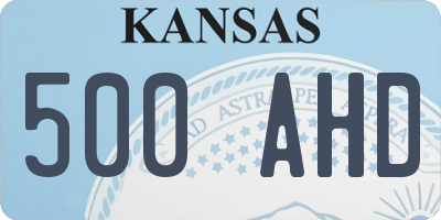 KS license plate 500AHD