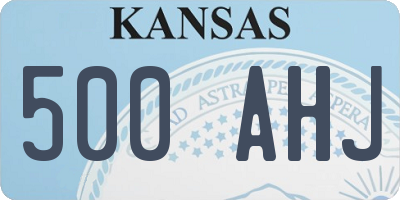 KS license plate 500AHJ