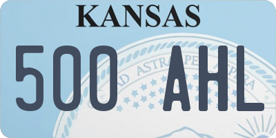 KS license plate 500AHL