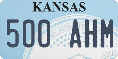KS license plate 500AHM