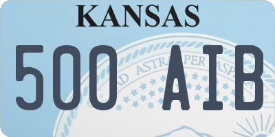 KS license plate 500AIB