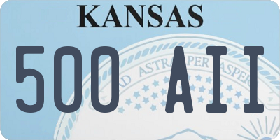 KS license plate 500AII