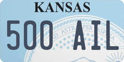 KS license plate 500AIL