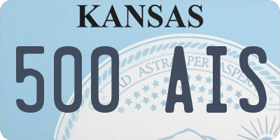 KS license plate 500AIS