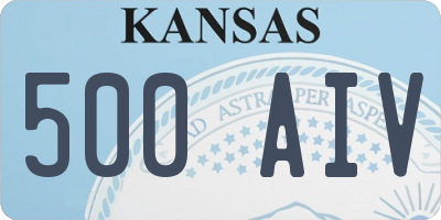 KS license plate 500AIV