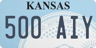 KS license plate 500AIY