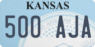 KS license plate 500AJA