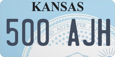 KS license plate 500AJH