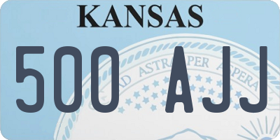 KS license plate 500AJJ