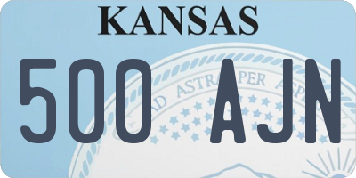 KS license plate 500AJN