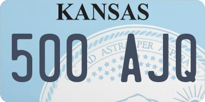 KS license plate 500AJQ