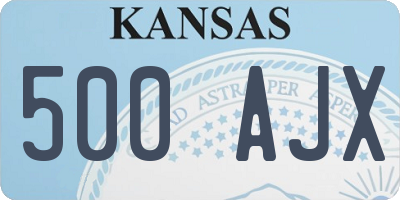 KS license plate 500AJX