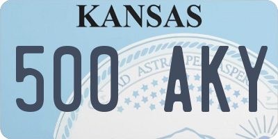 KS license plate 500AKY