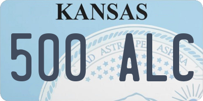 KS license plate 500ALC