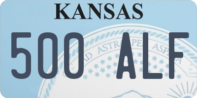 KS license plate 500ALF
