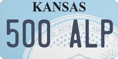 KS license plate 500ALP