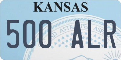 KS license plate 500ALR