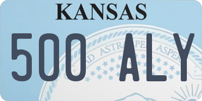 KS license plate 500ALY