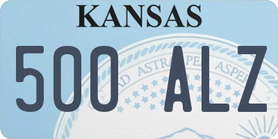 KS license plate 500ALZ