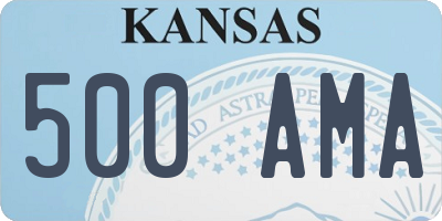 KS license plate 500AMA