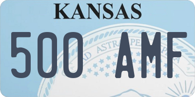 KS license plate 500AMF