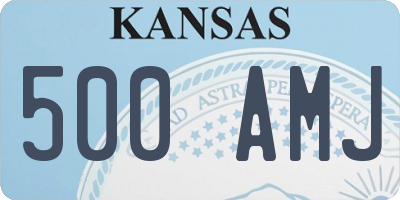 KS license plate 500AMJ