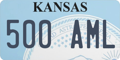 KS license plate 500AML