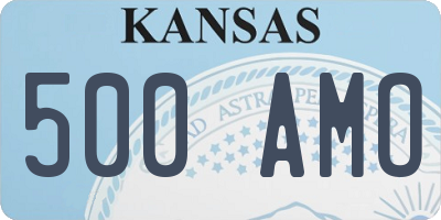 KS license plate 500AMO
