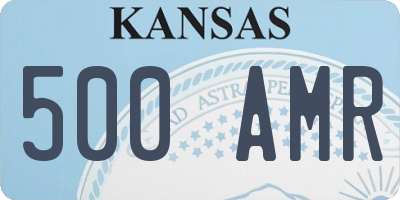 KS license plate 500AMR