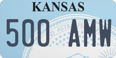 KS license plate 500AMW