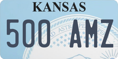 KS license plate 500AMZ