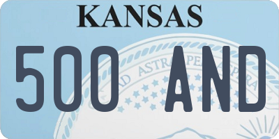 KS license plate 500AND
