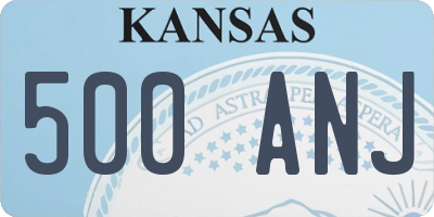 KS license plate 500ANJ