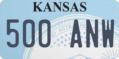 KS license plate 500ANW