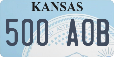 KS license plate 500AOB