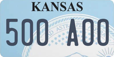 KS license plate 500AOO