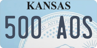 KS license plate 500AOS