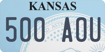 KS license plate 500AOU