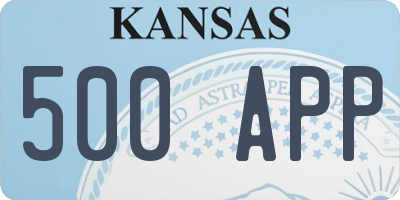 KS license plate 500APP