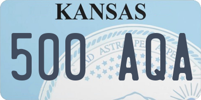KS license plate 500AQA