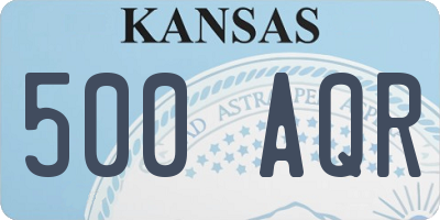 KS license plate 500AQR