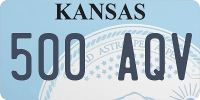 KS license plate 500AQV