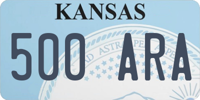 KS license plate 500ARA